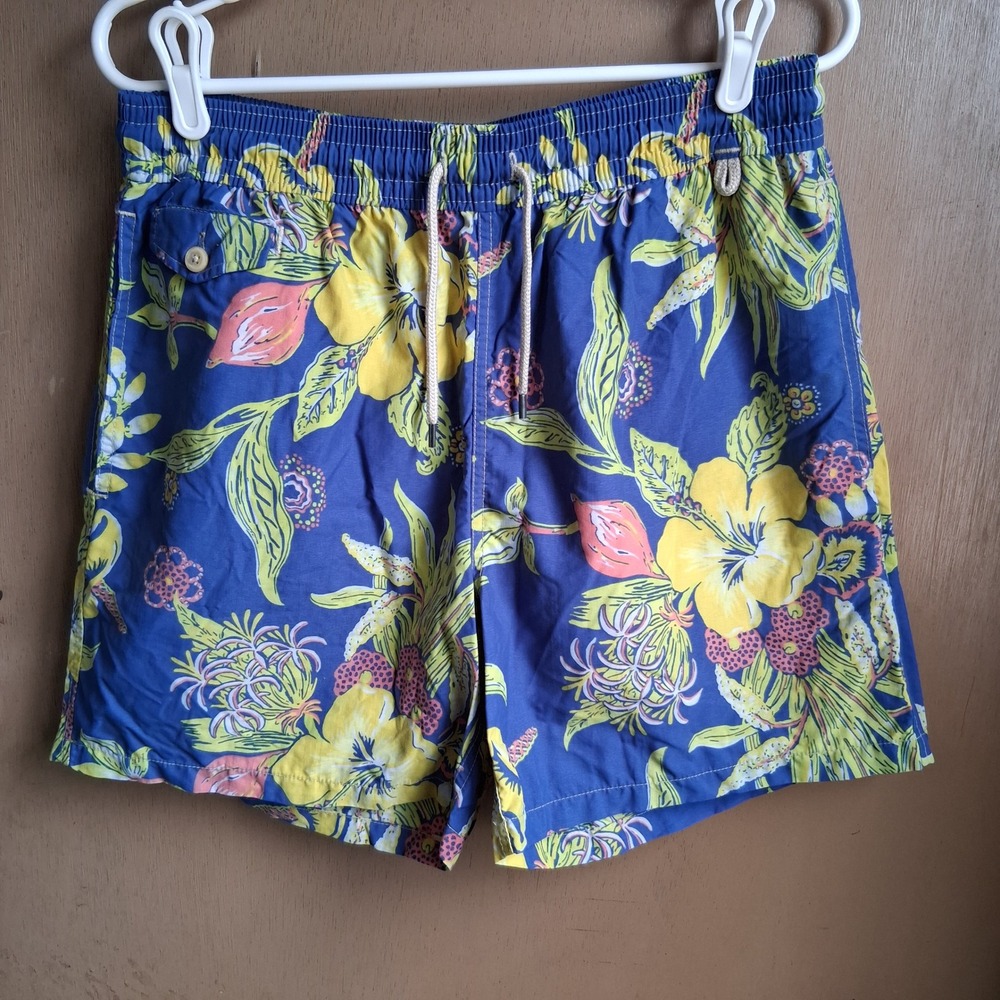 Polo Ralph Lauren Hawaiian Print Swim Trunks Large EUC